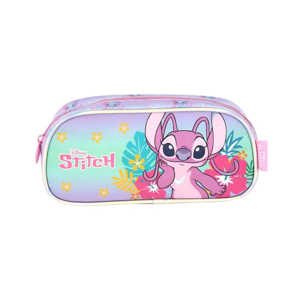 Estojo Angel & Stitch Glitter Escolar Disney Meninas Juvenil