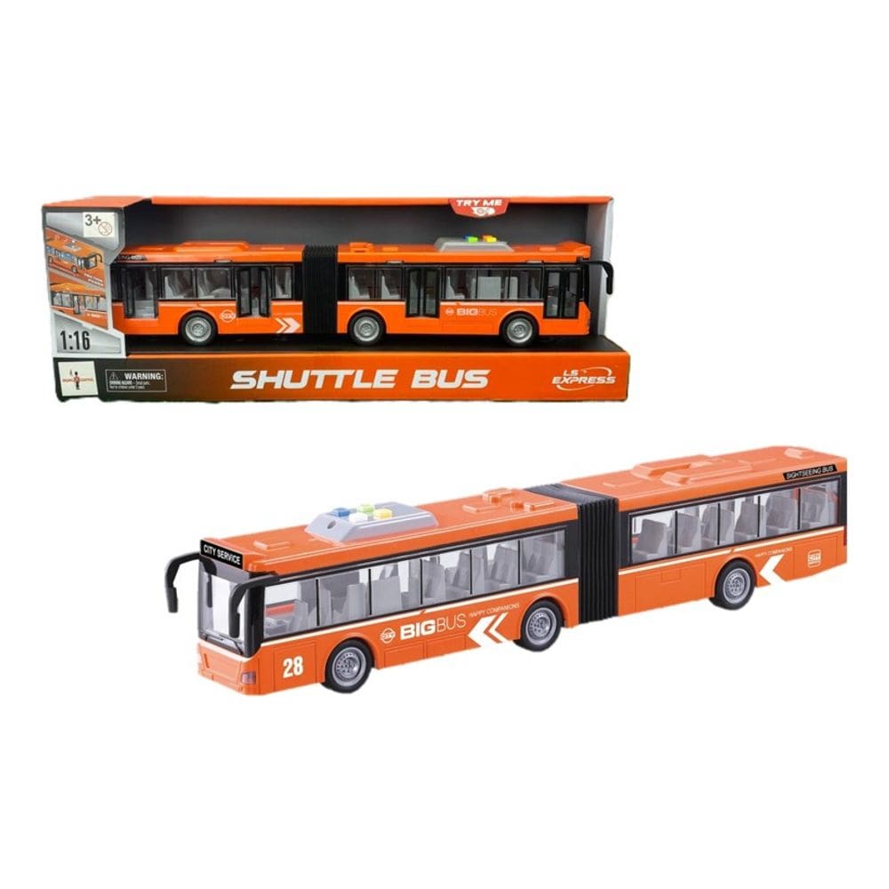 Ônibus Articulado 50cm  1:16 com Som, Luz e Fricção