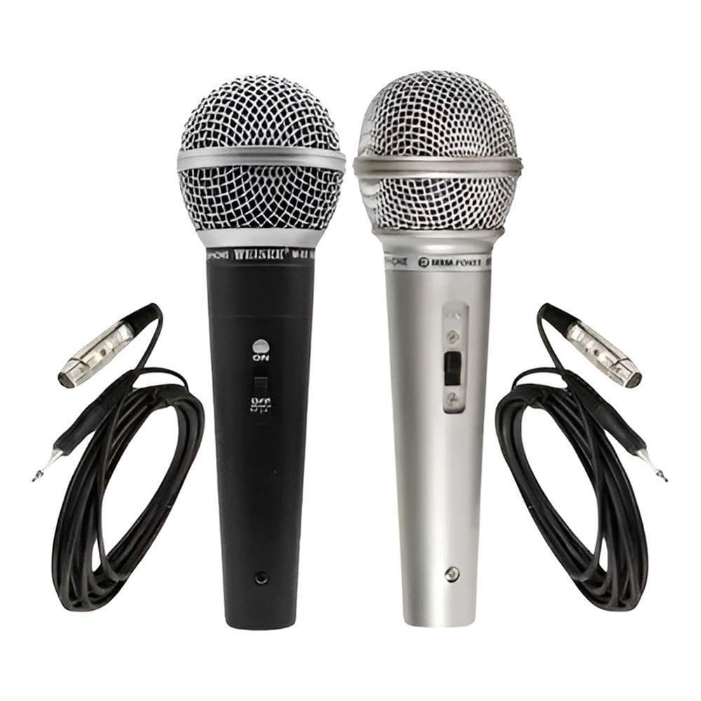 Conjunto 2 Microfones Dinâmicos Profissionais Conexão P10