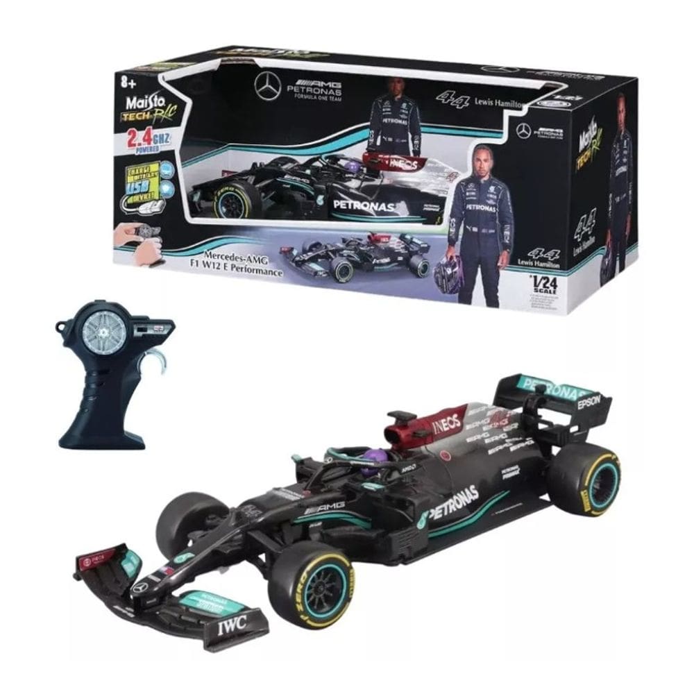 Carrinho Formula 1 de Controle Remoto 1:24 Mercedes Hamilton 44 - Maisto