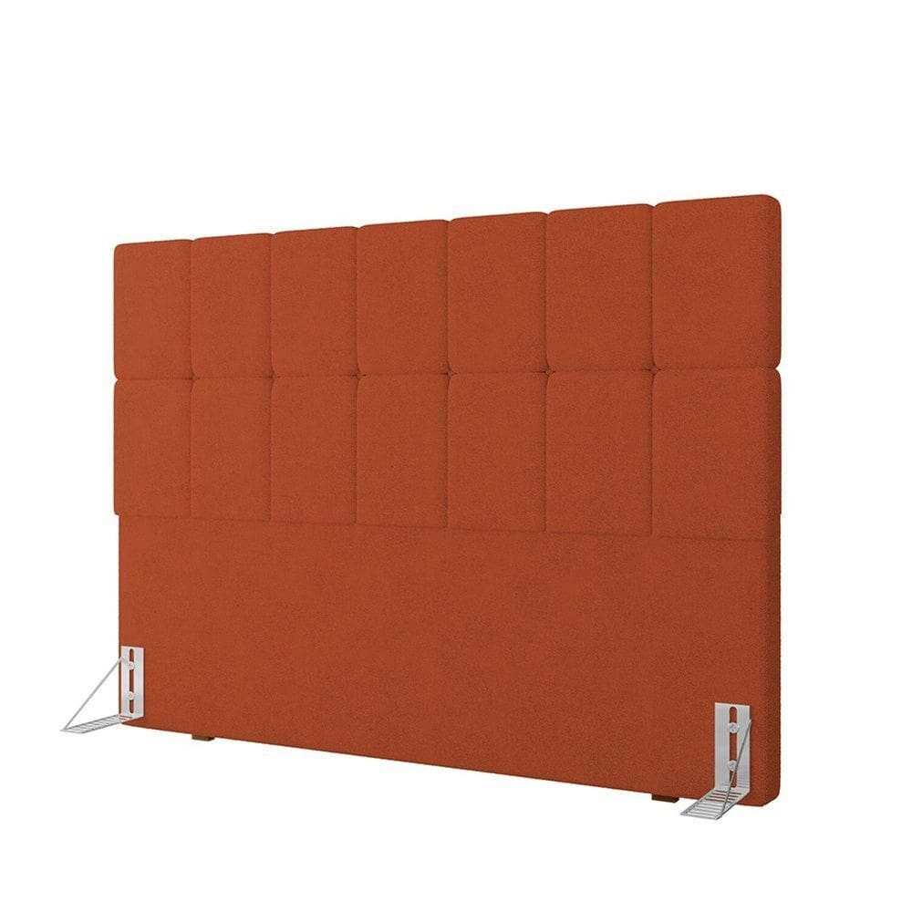 Cabeceira Queen 162cm Boucle Estofada Design Moderno para Quarto Linea Terracota