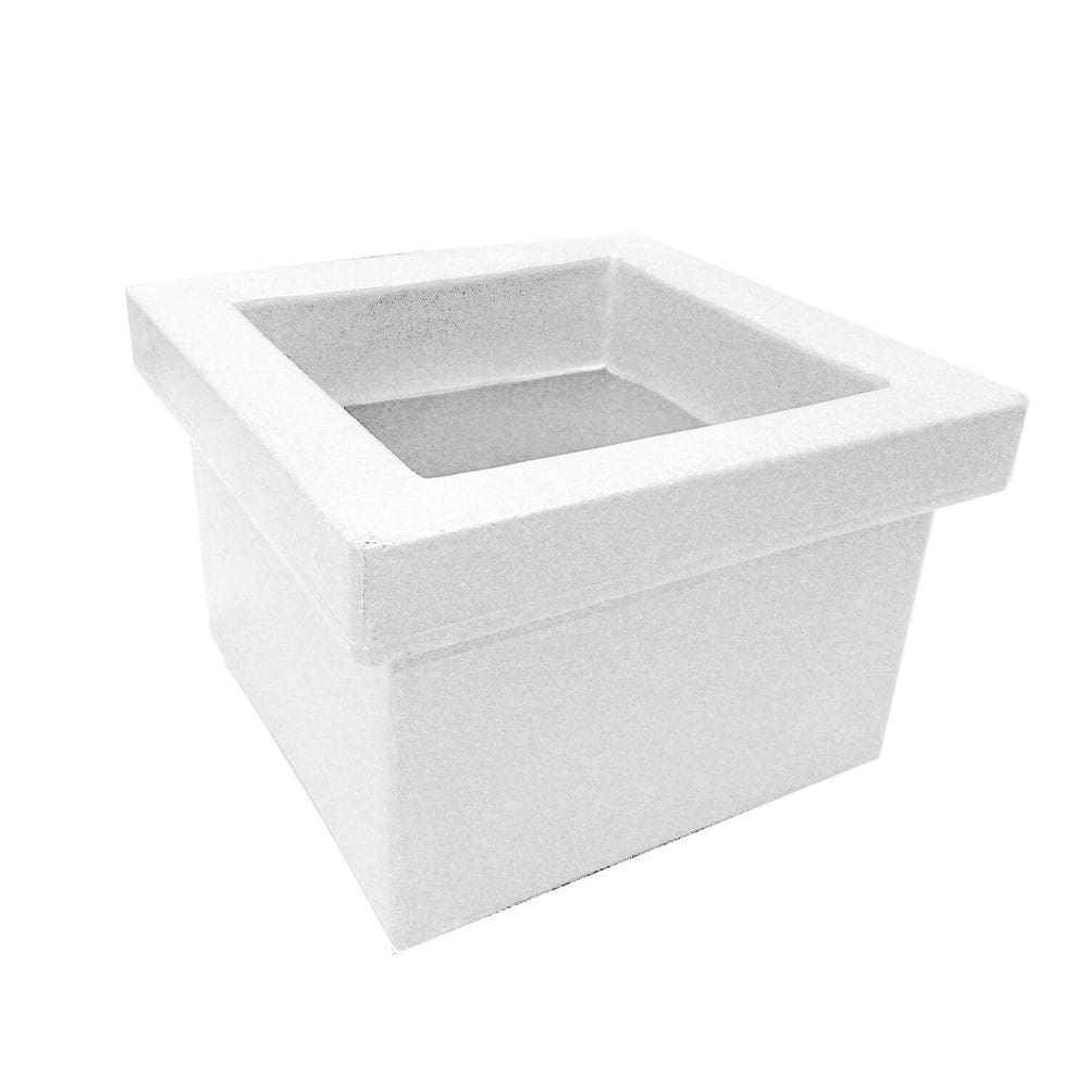 Vaso para Jardim e Lazer Quadrado Pequeno Branco