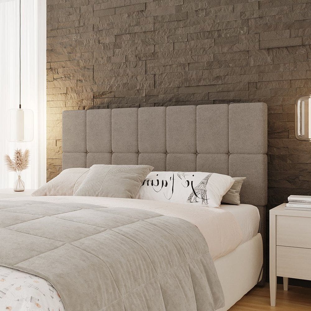 Cabeceira Queen 162cm Design Moderno para Quarto Linea Bege