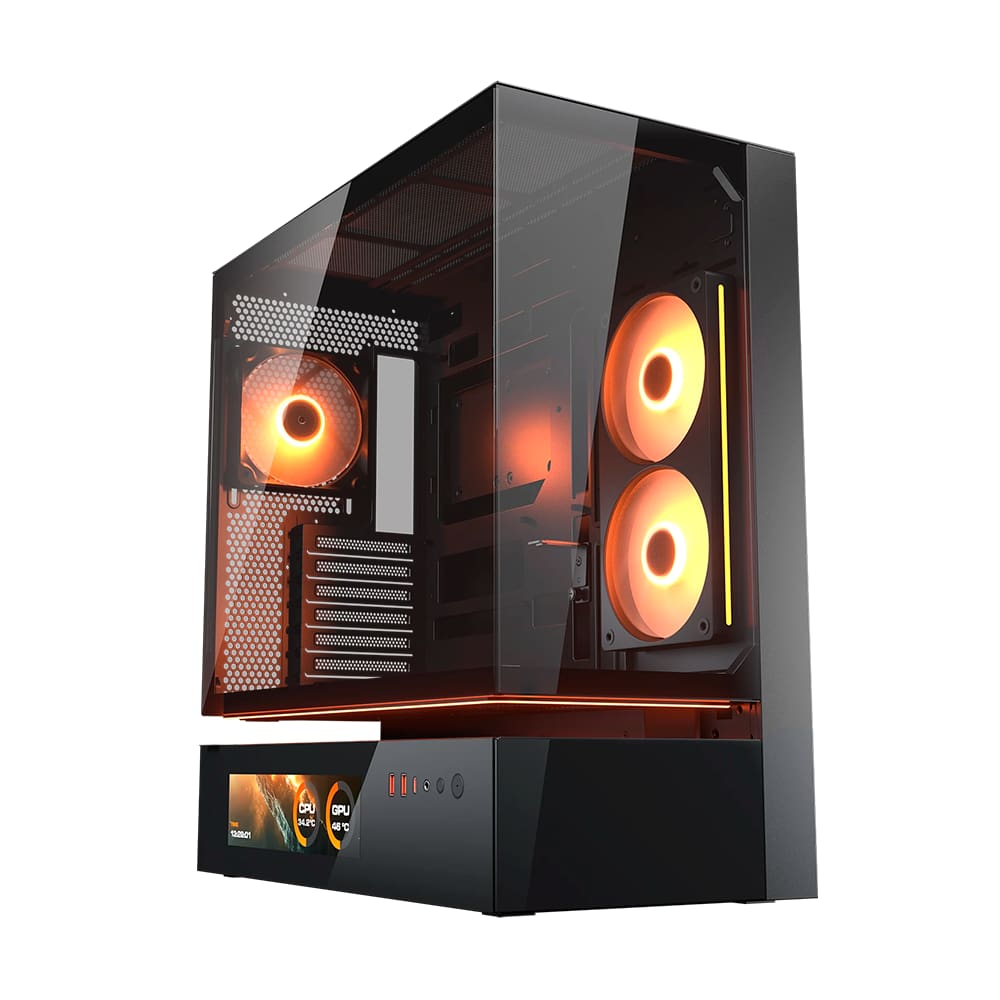 Gabinete Gamer Cougar Vision CFV235 Com 3 Fans ARGB Preto