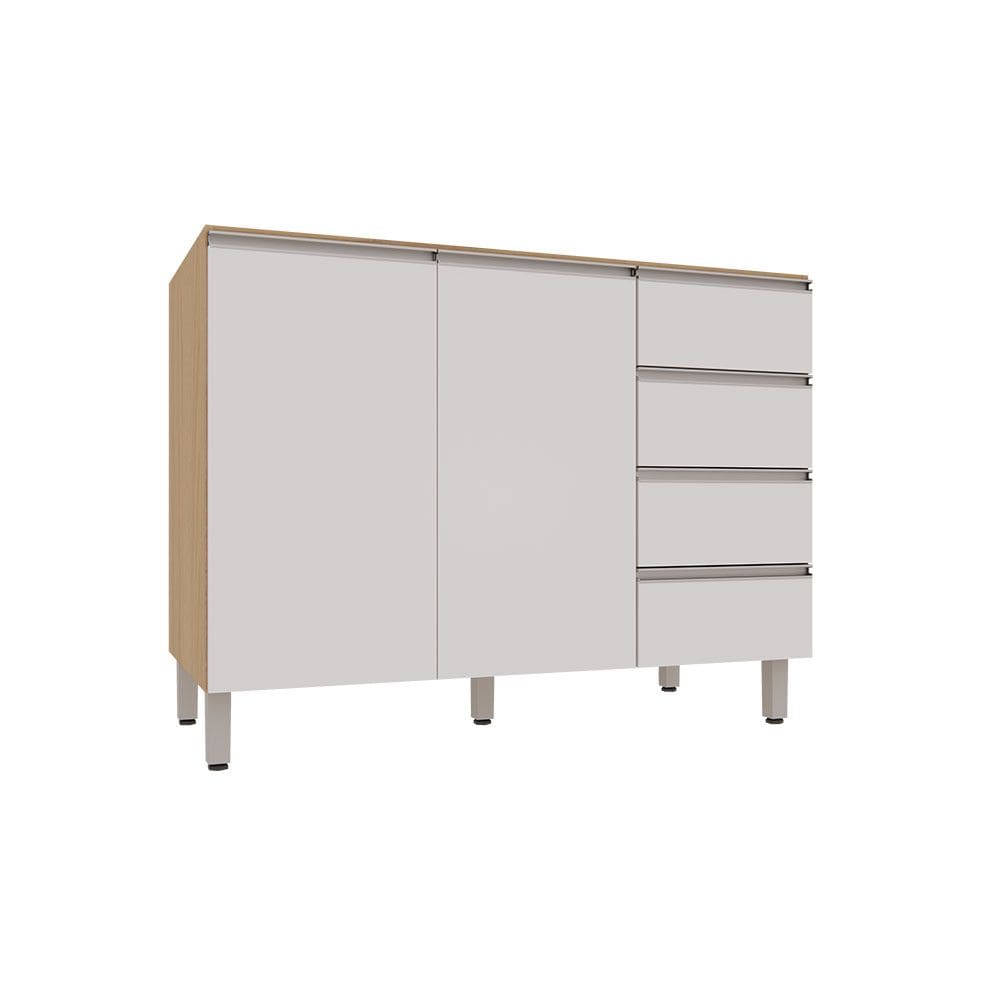 Balcao para Pia sem Tampo 2 Portas 4 Gavetas 120cm Essenza Luciane Essenza Moveis