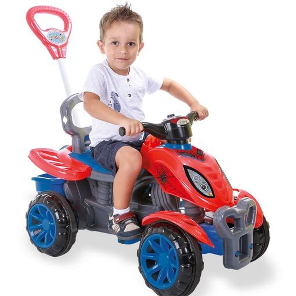 Quadriciclo Infantil Spider com haste Homem Aranha Spider