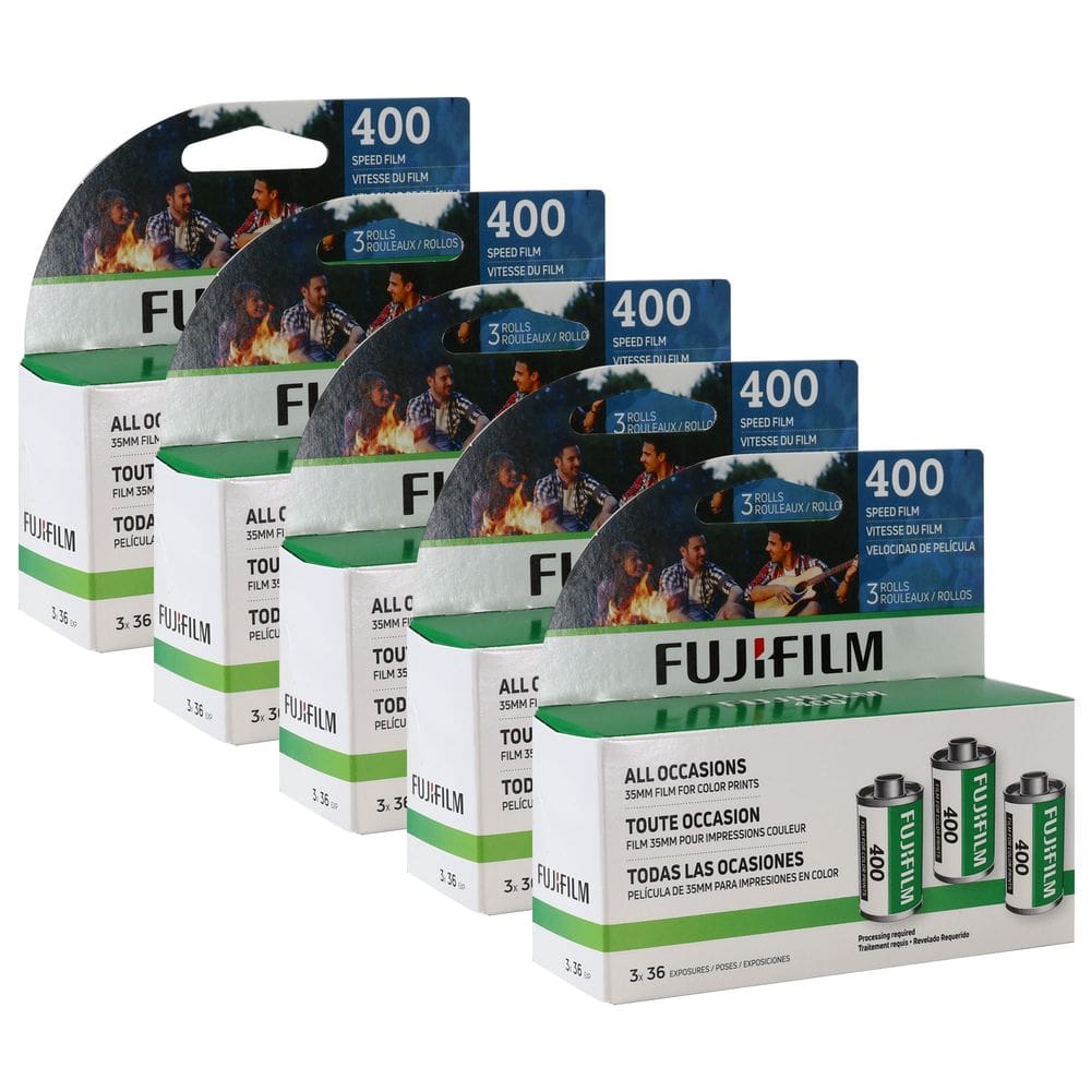Filme Fujifilm 400 Color Negative 35 mm (36 exposições) x5 - pacote com 3