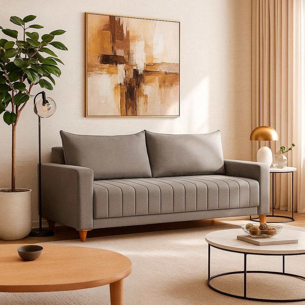 Sofá 2 Lugares  Living Compacto Pés Altos para Apartamento