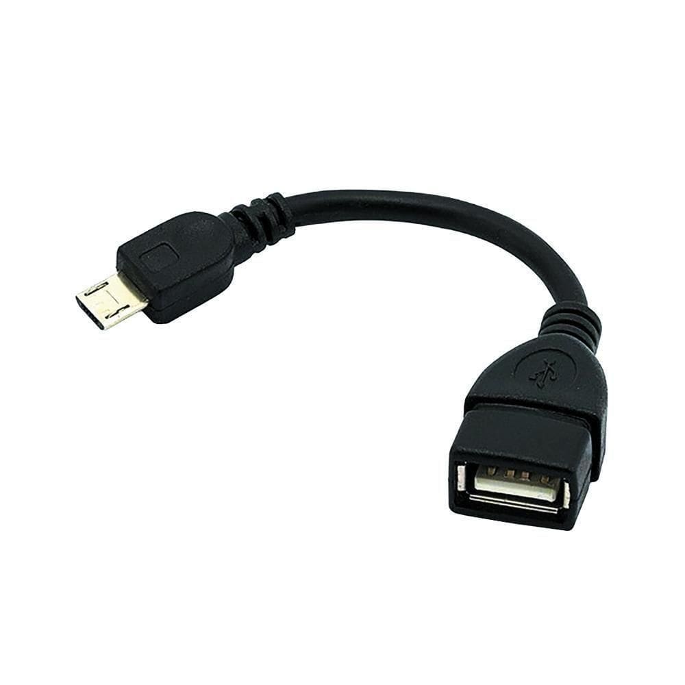 Cabo Otg Micro Usb Macho Para Usb Femea 15cm