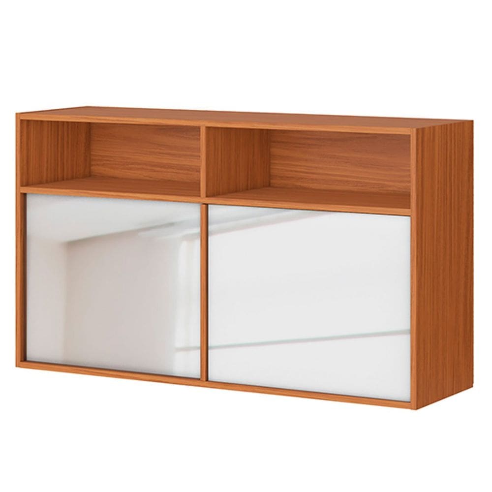 Armário Aéreo 100% MDF Portas de Correr com Vidro Claire