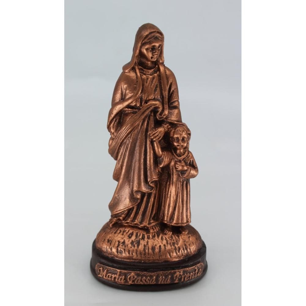 Maria Passa na Frente com menino - 13 cm - Bronze