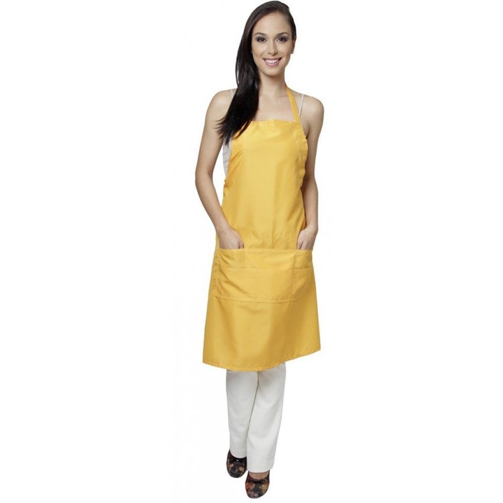 Avental de Cozinha Amarelo em Oxford com bolso