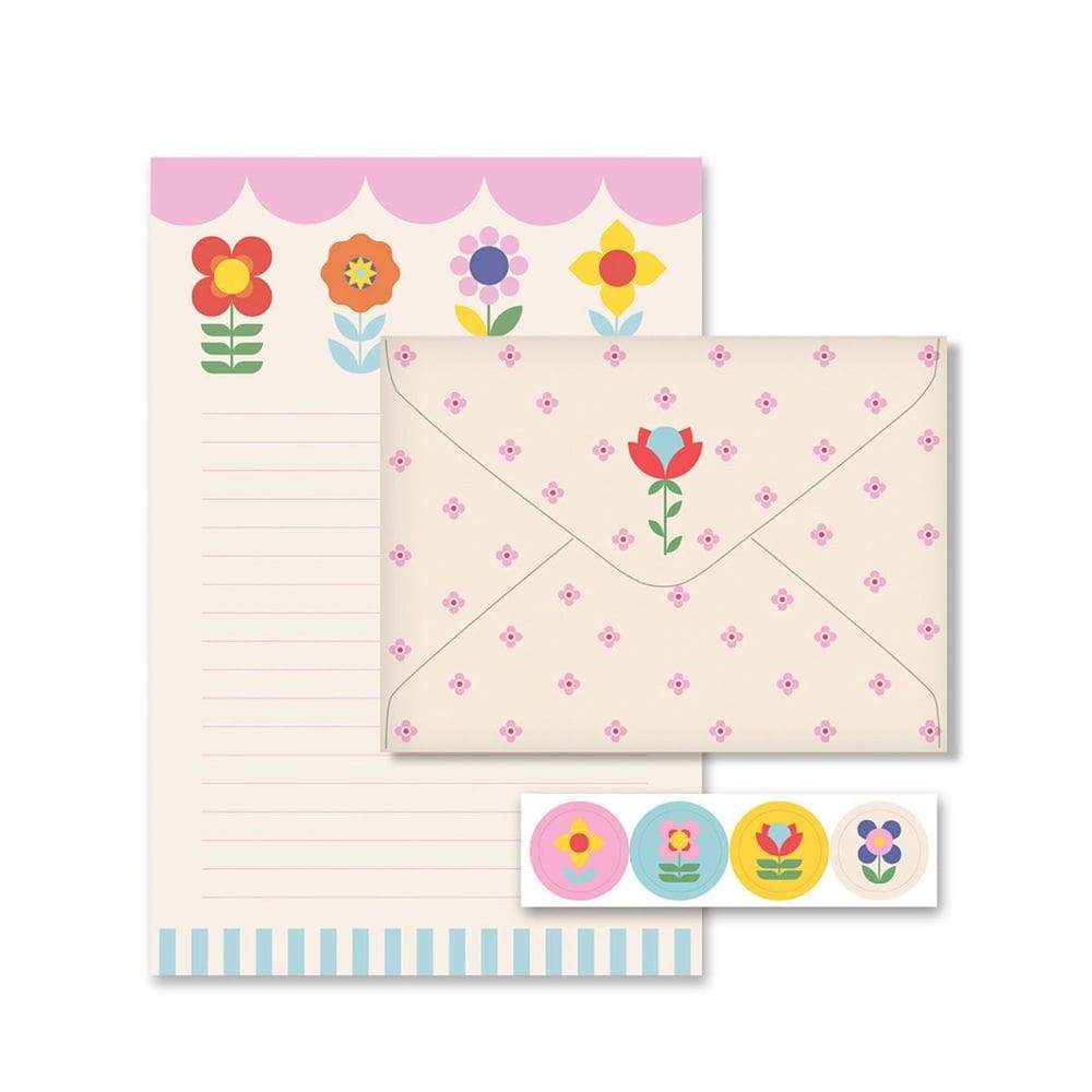 Papel de carta 4 unid. Floral Gráfico Fina Ideia