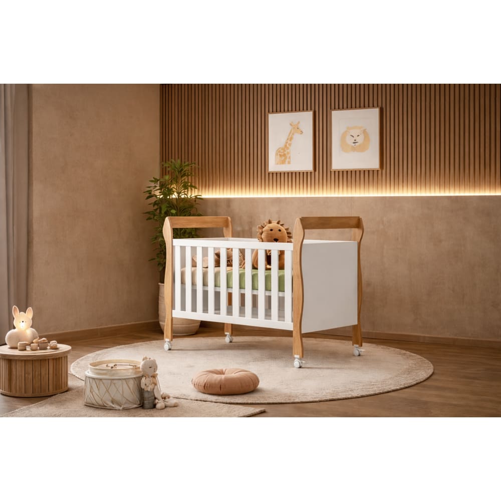 Berço com colchão que vira Cama Magia - MobiBaby