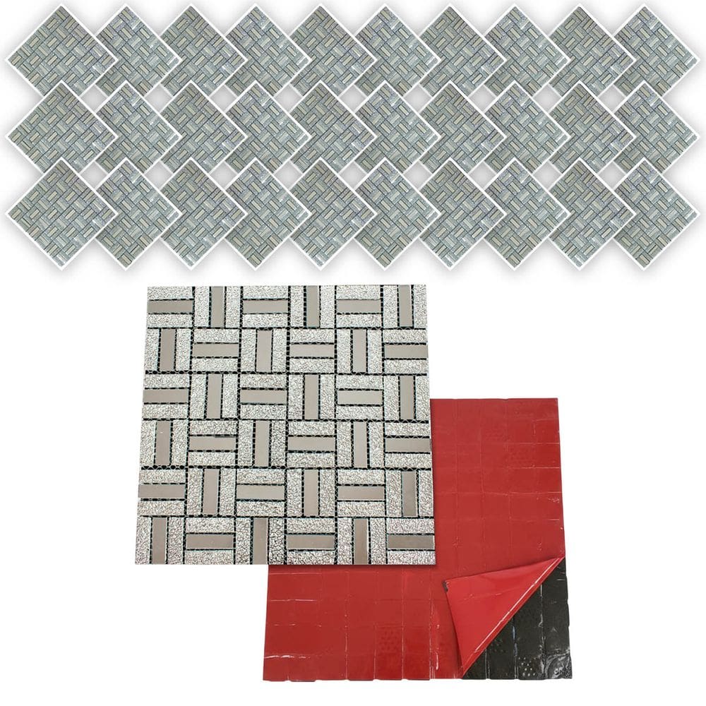 Pastilha De Vidro Adesiva Kit 30 Uni Parede Banheiro Box Sala Decorativa Moderna Reforma Requintado Facil Aplicacao