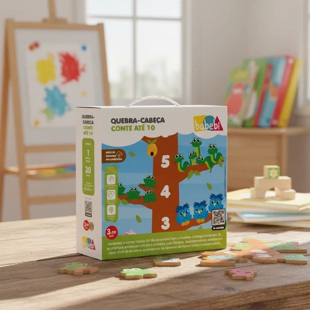 Quebra Cabeça Conte Até 10 Animais Da Floresta Educativo