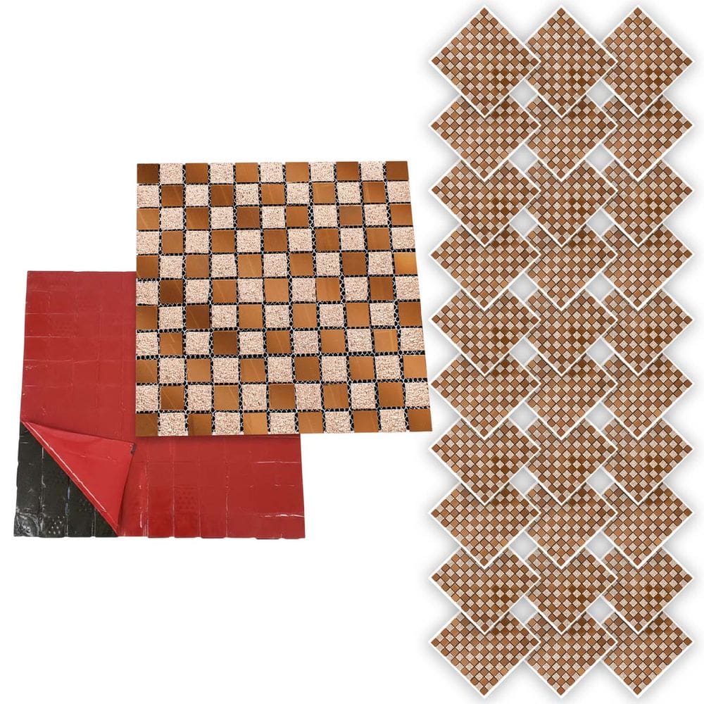 Pastilha De Vidro Autocolante Kit 30 Uni Parede Cozinha Box Banheiro Sala Decorativa Requintada Moderna Facil Aplicacao