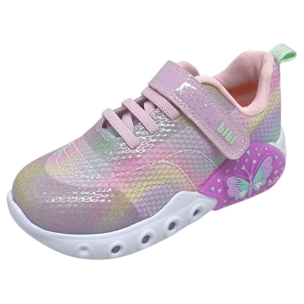 Tênis Infantil Menina Led Borboleta Coforto Bibi Fun Light