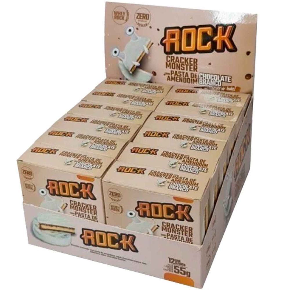 Rock Cracker Monster Chocolate Branco 12 Unidades Alfajor Rock