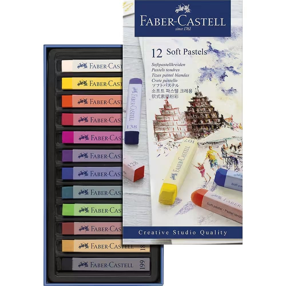 Giz pastel seco longo 12 cores Faber-Castell Creative Studio 128312