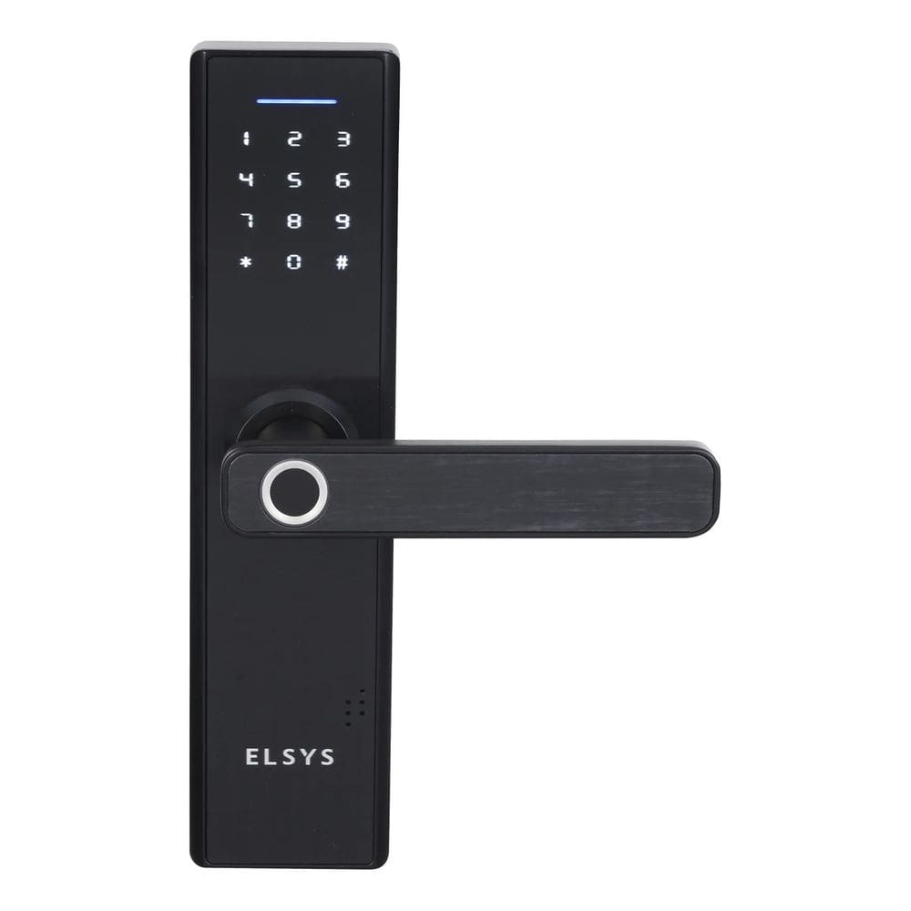 Fechadura Digital Embutir Biometria Senha Preto - Elsys
