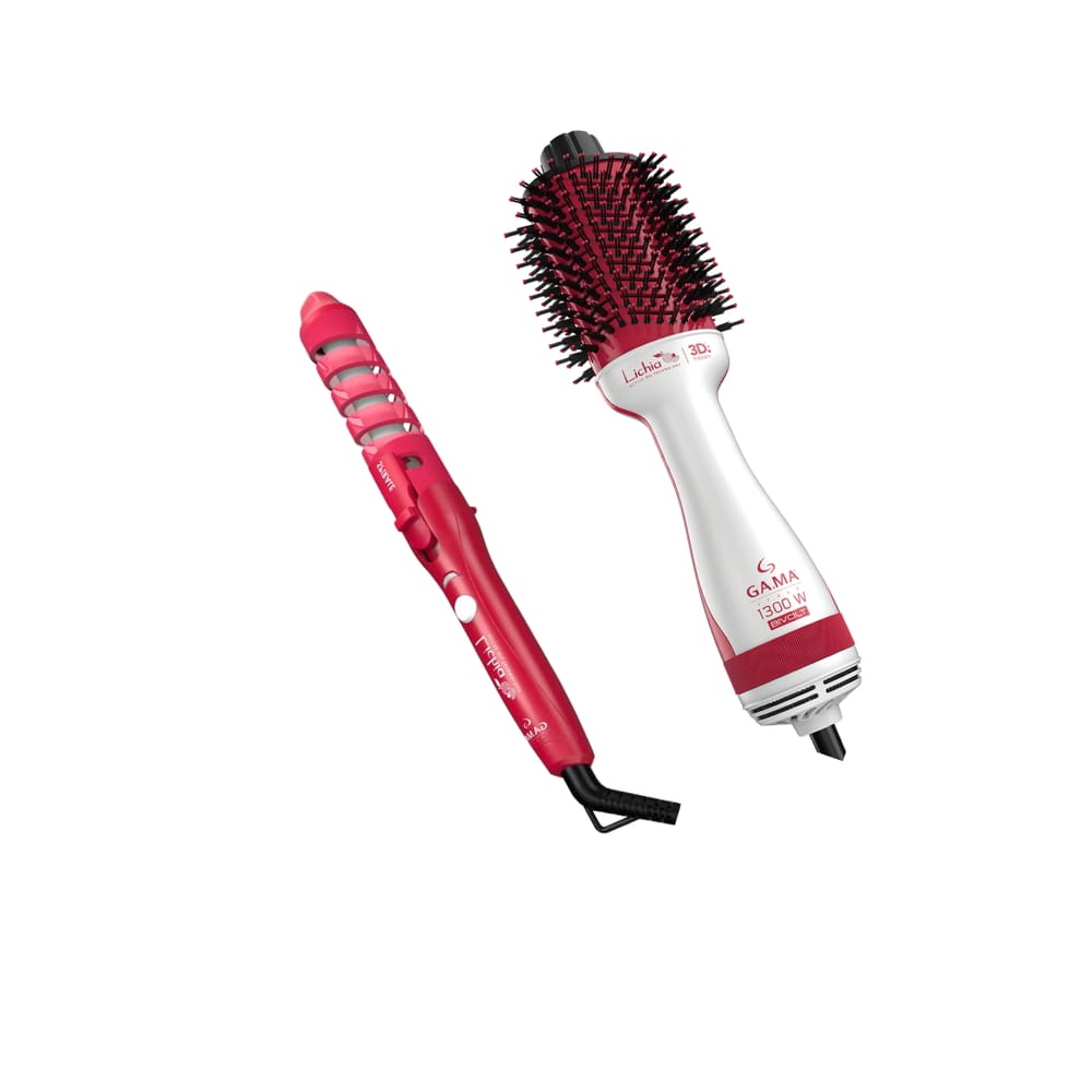 Kit Gama Lichia Bivolt - Escova 1300W + Modelador 180ºc