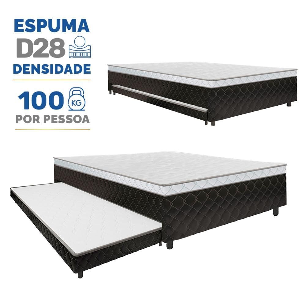 Bicama Box Conjugada de Espuma D28 e Auxiliar de Espuma Veronna Casal 138cm