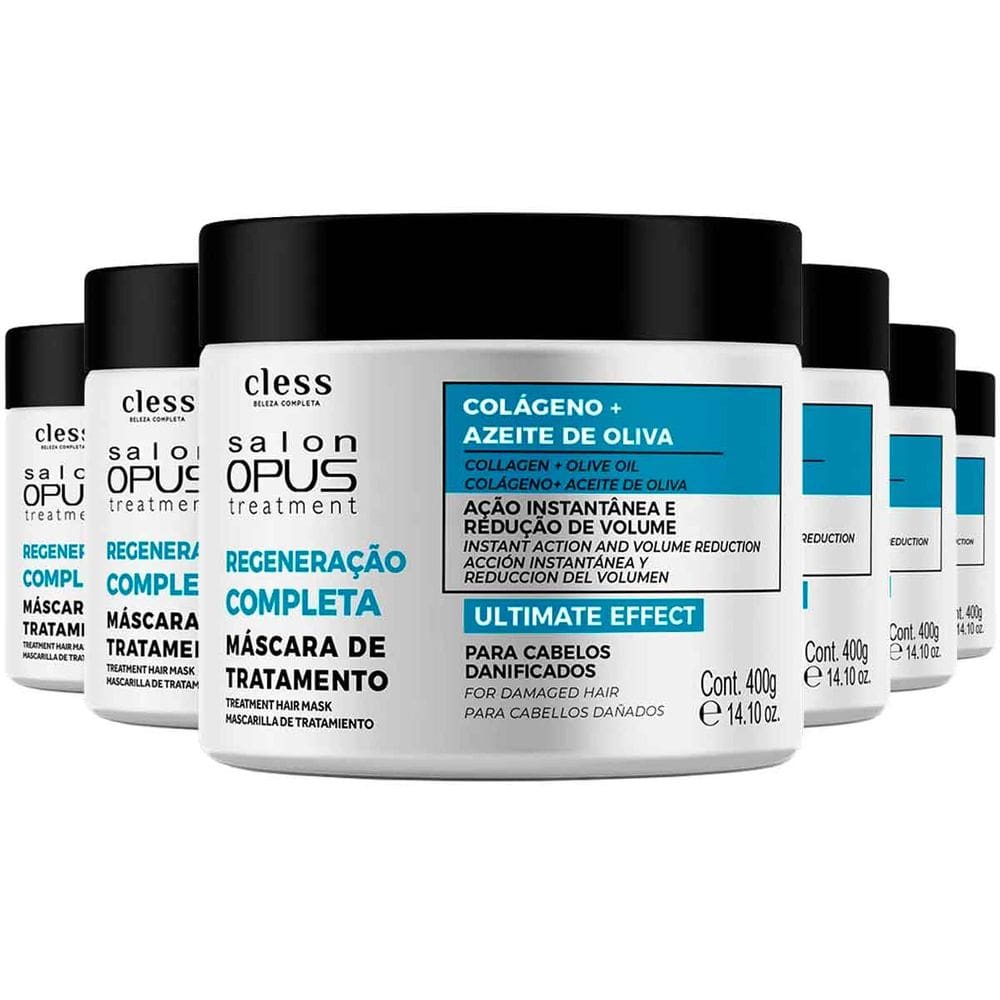 6x Máscara Hidratação Regeneração Completa Salon Opus Cless