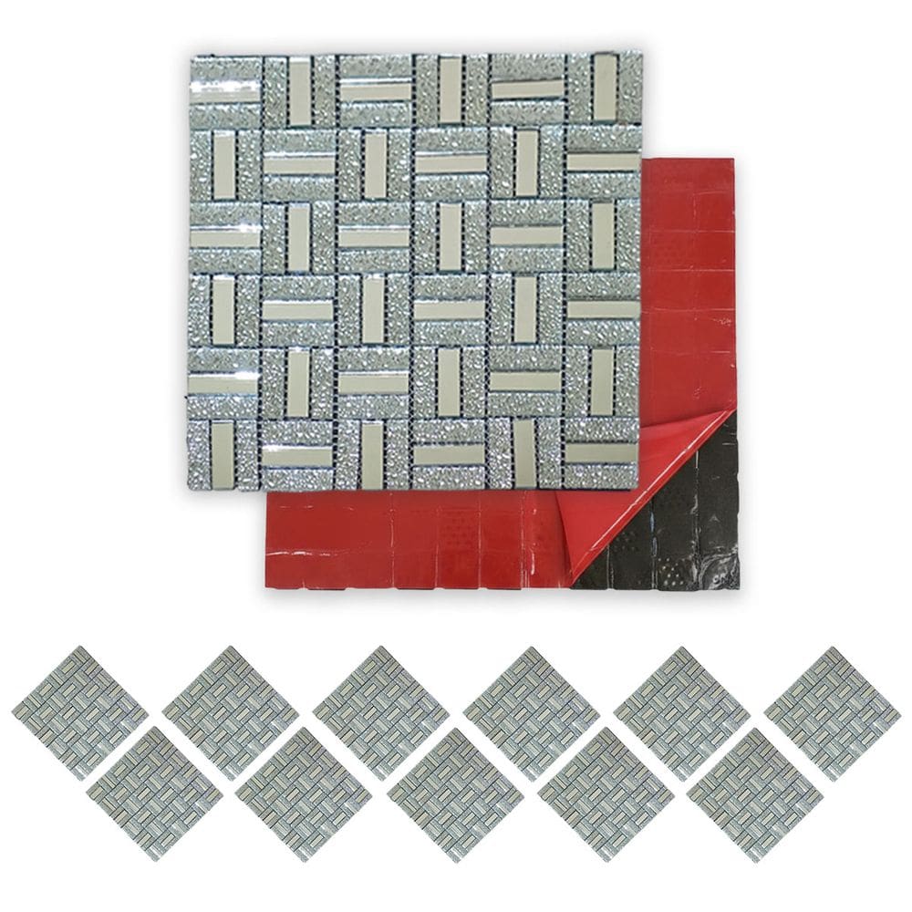 Pastilha De Vidro Adesiva Kit 11 Uni Parede Banheiro Box Sala Decorativa Moderna Reforma Requintado Facil Aplicacao