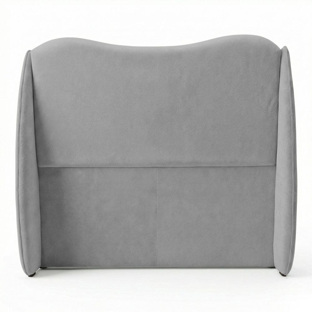 Cabeceira Orgânica Para Cama Box Viúva Luma 120cm Chenille Bouclê Prata - Abmaza