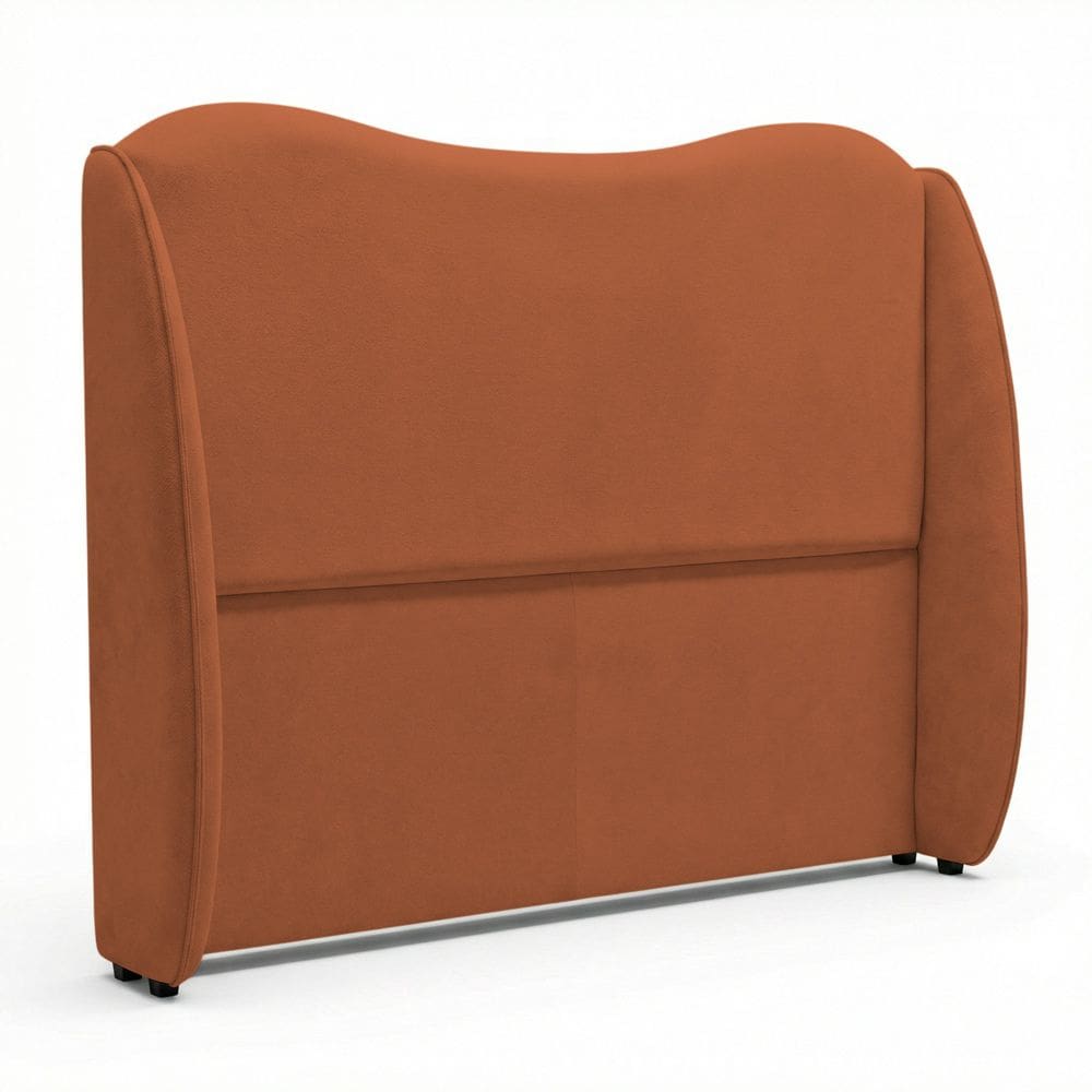 Cabeceira Orgânica Para Cama Box Viúva Luma 120cm Bouclê Terracota - Abmaza