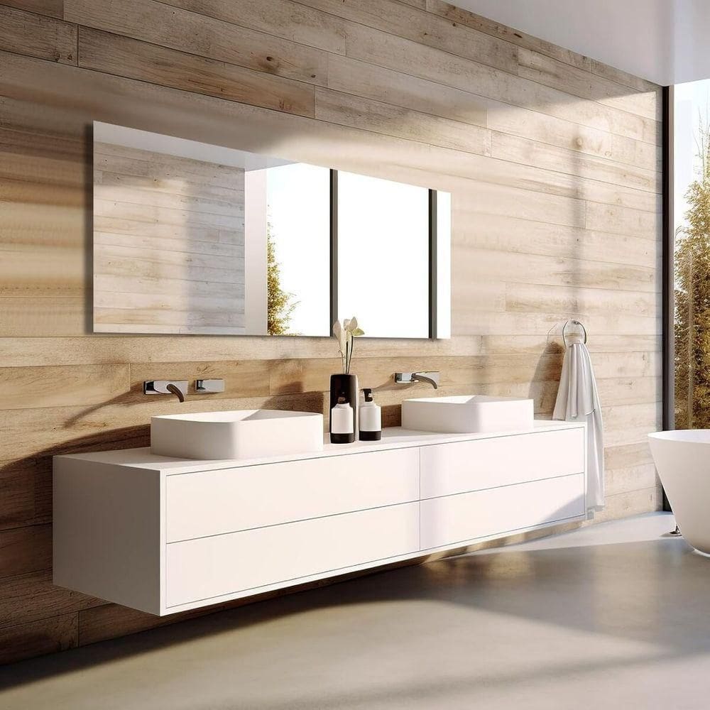 Espelho Retangular 100x110 Lapidado Grande Sala Jantar Banheiro Kit