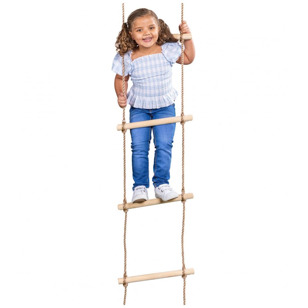 Escada Balanço para Playground Squirrel Products 183 cm Natural - 6 Degraus de Madeira para Balanço Infantil