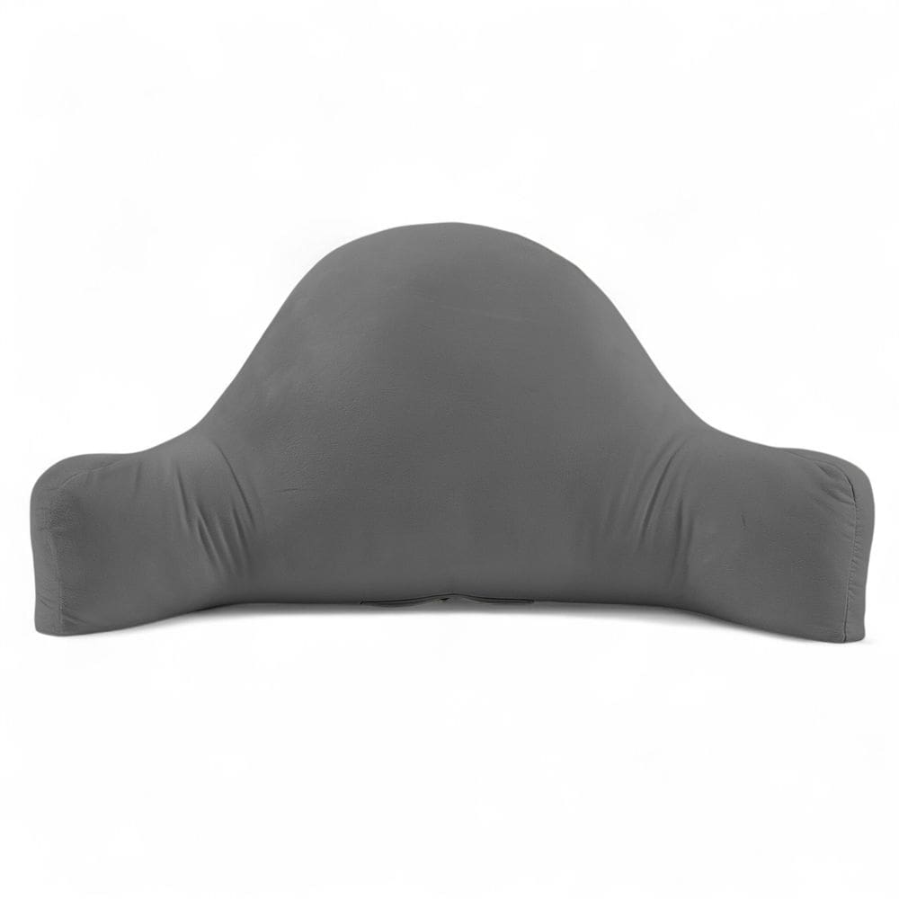 Almofada de Leitura Encosto Apoio Lombar Relaxante Jay 80cm Macia Veludo Cinza - Abmaza
