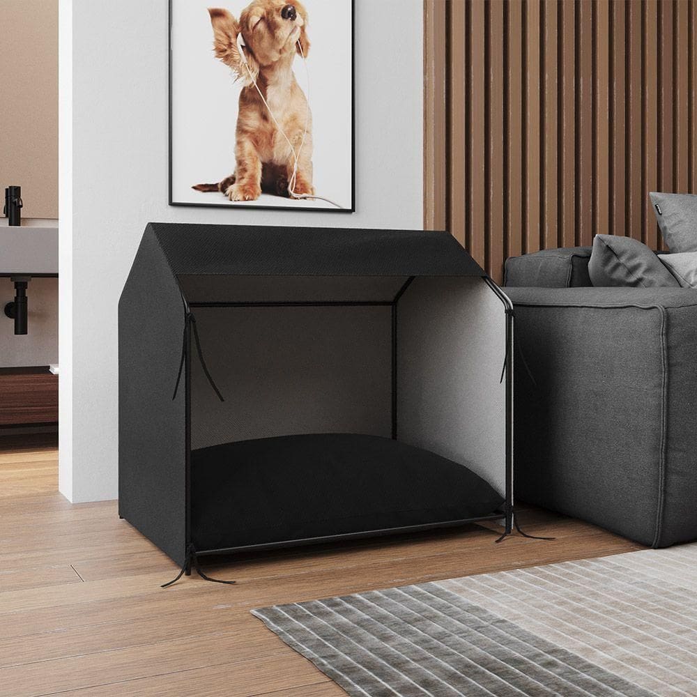 Casinha Pet Tati Para Cachorro Pequeno Abrigo Aconchegante Para Descanso E Sono Em Casa - Preto