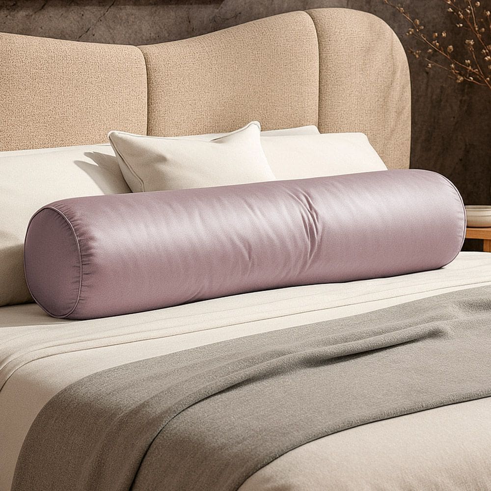 Almofada Travesseiro Bastão Tubo Rolo Dot 140cm Macia Veludo Rosé - Abmaza