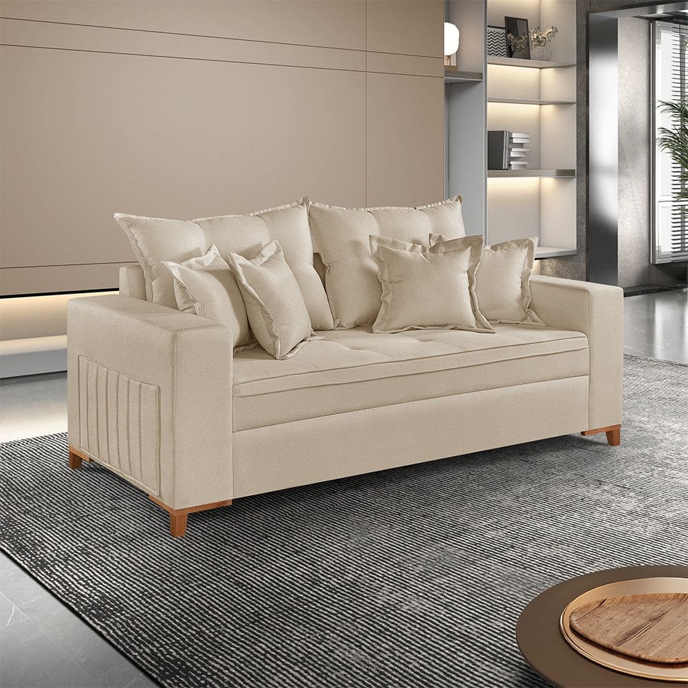 Sofa Martins M-205 Linho 200cm Living Estofados Martins