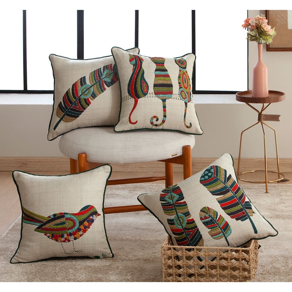 Kit 4 Capa de Almofada 43 x43 Estampada Lilly Jolitex