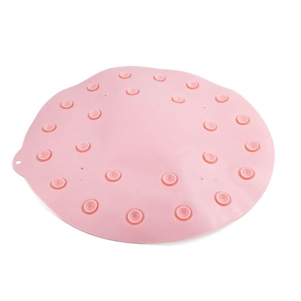 Tapete Antiderrapante Box Banheiro Lava Pes Massageador Com Ventosas Rosa