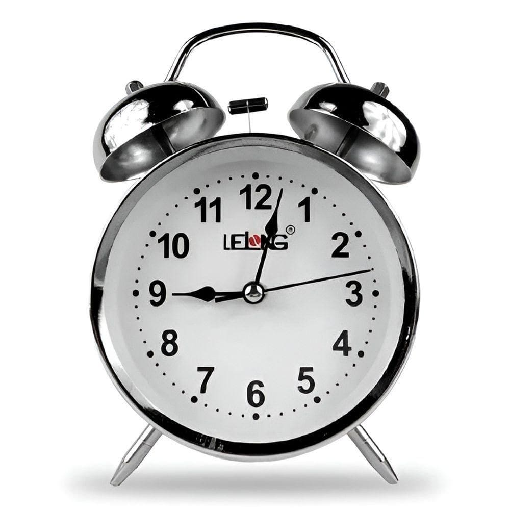 Relógio Despertador De Mesa Led Retrô Analógico Prateado - Estilo Clássico E Funcionalidade Moderna