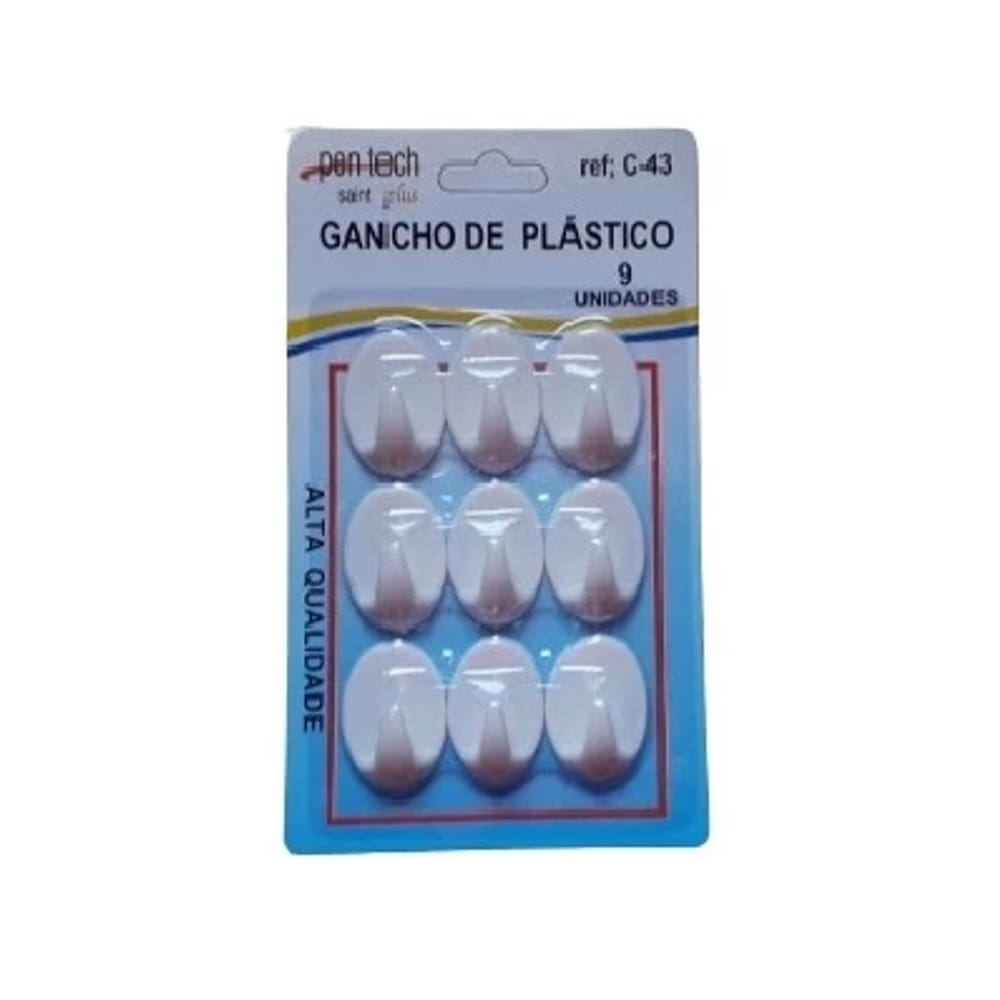 Ganchos adesivos  C/ 9 unidades