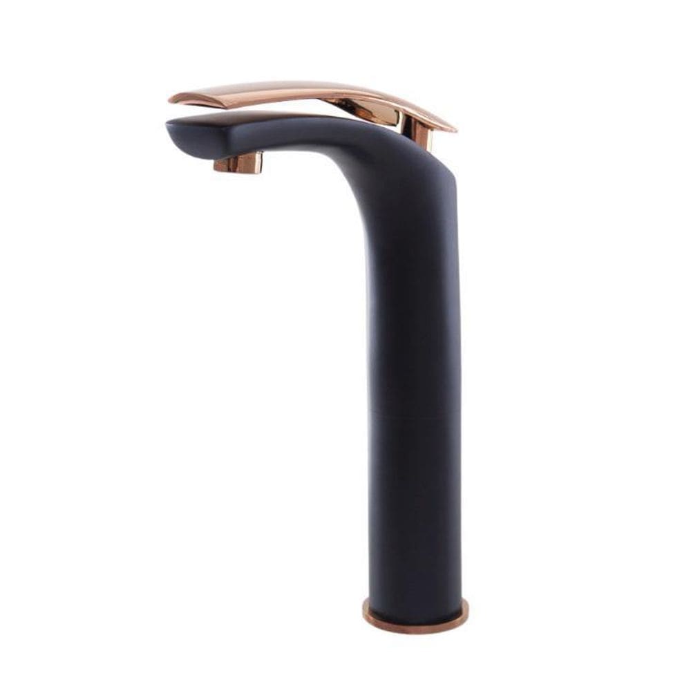 Torneira Misturador Monocomando Bica Alta Rose/Preto Tigres