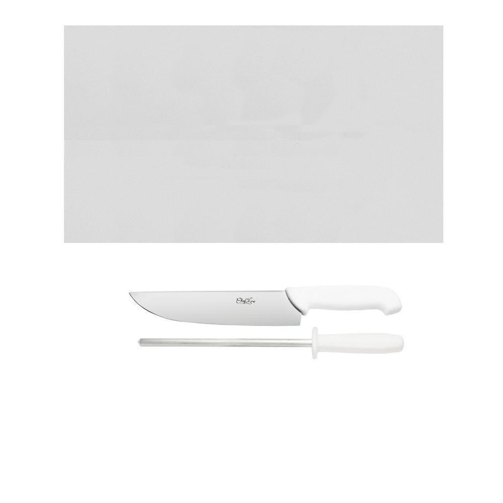 Tabua Corte Lisa Polietileno Branca Grande Faca Branca