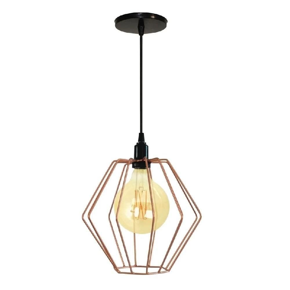 Pendente Luminária Lustre Aramado América - Cobre