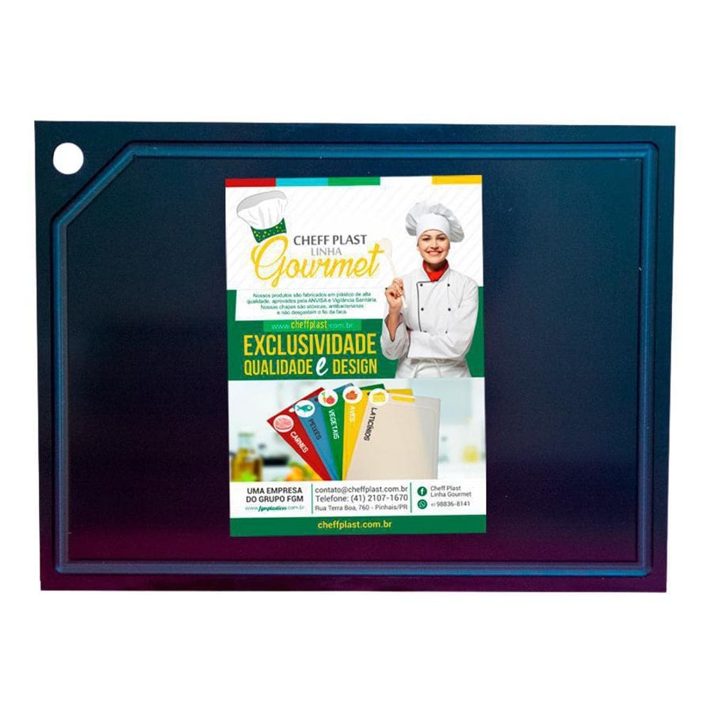 Tábua De Corte Polietileno Pead Preto 10X250X330Mm