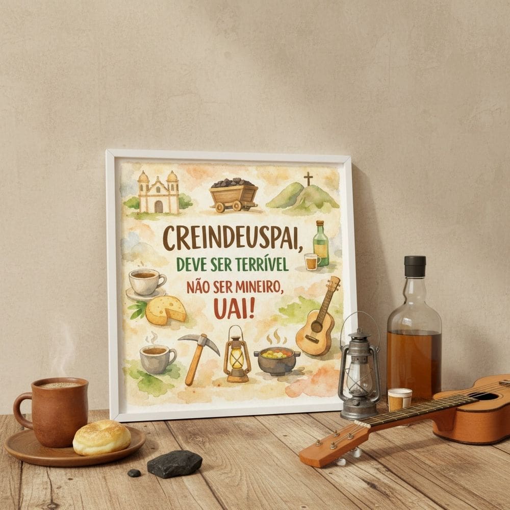 Quadro Minas Gerais Amo Ser Mineiro 33x33cm Mold Preta