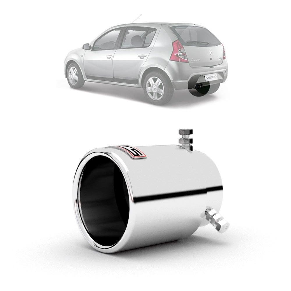 Ponteira Para Escapamento Sandero 2007 Até 2011 Em Aço Inox