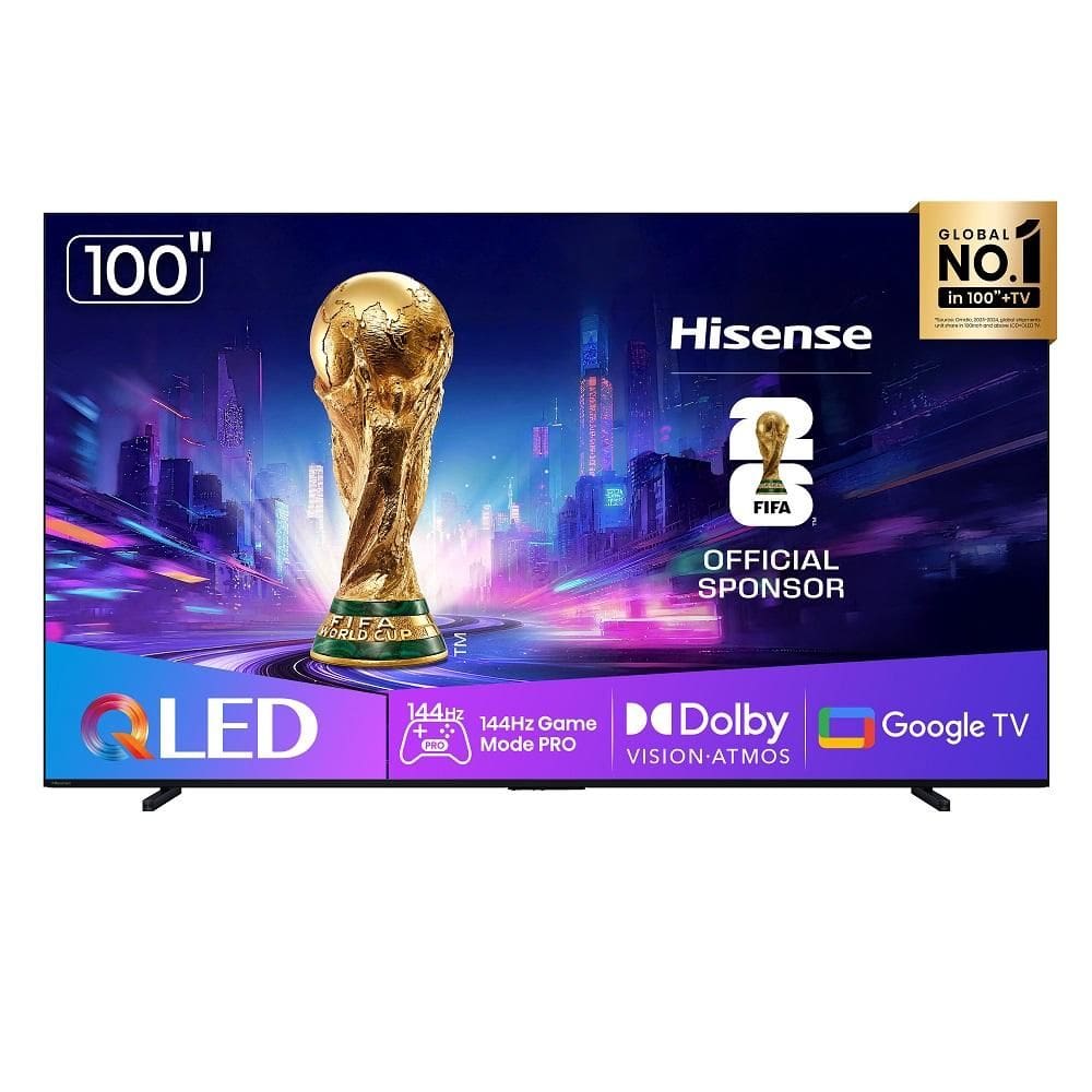 Smart TV Hisense QLED 4K100” 100Q7QG com Processador AI Dolby Vision HDR10+ Adaptative HLG Filmmaker Mode Dolby Gaming DolbyAtmos e Alexa