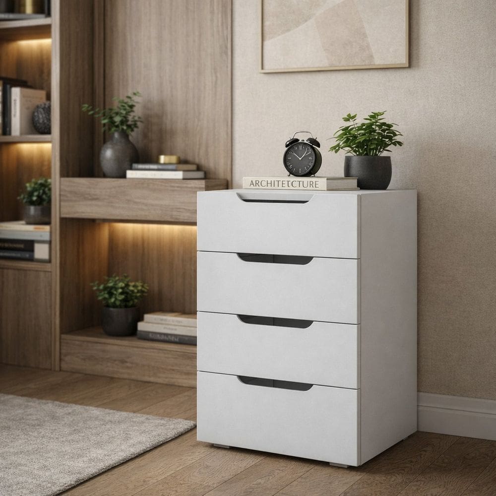 Gaveteiro para Escritório 4 Gavetas Lisboa Branco