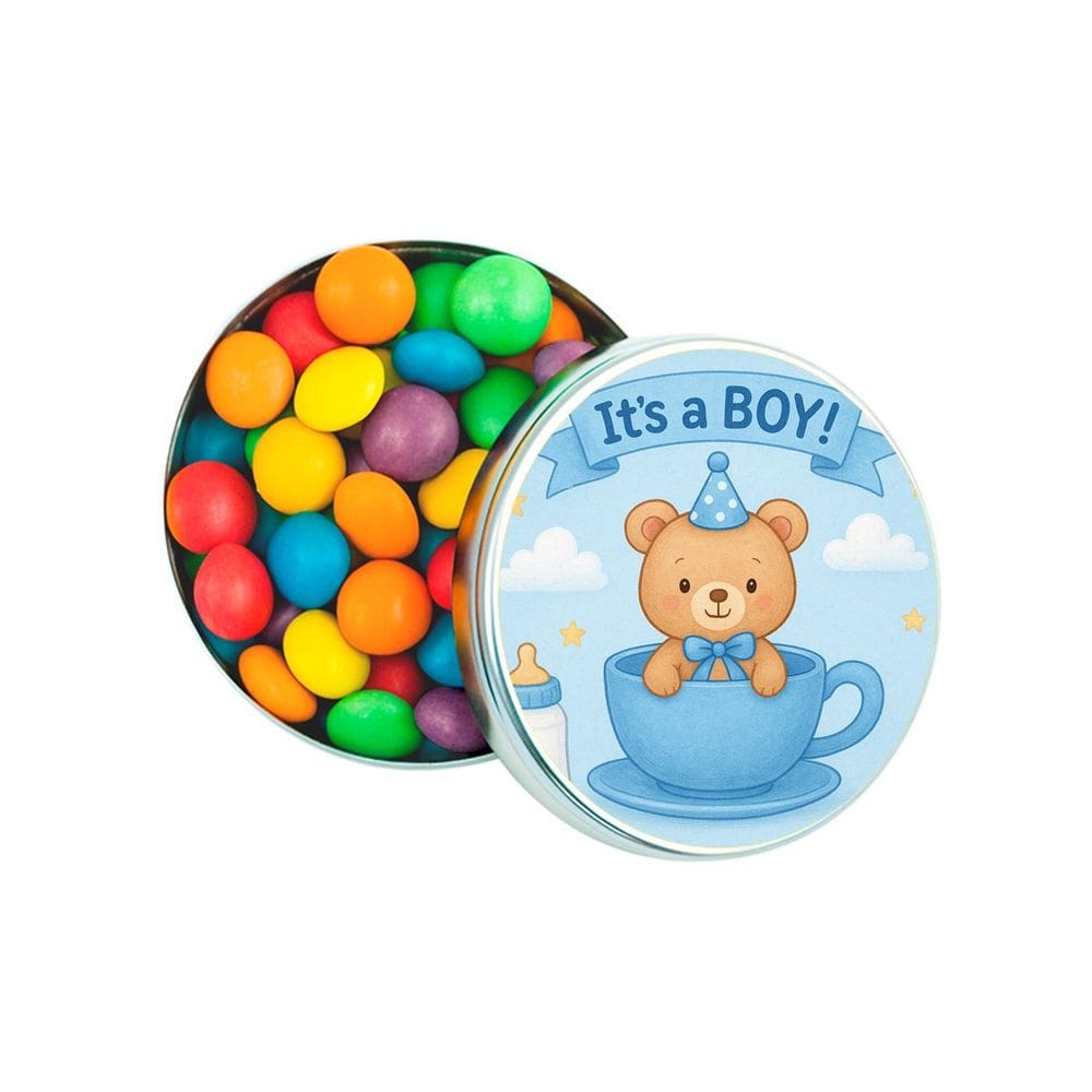 Kit 30 Latinhas Lembrancinhas Chá de Bebê Menino